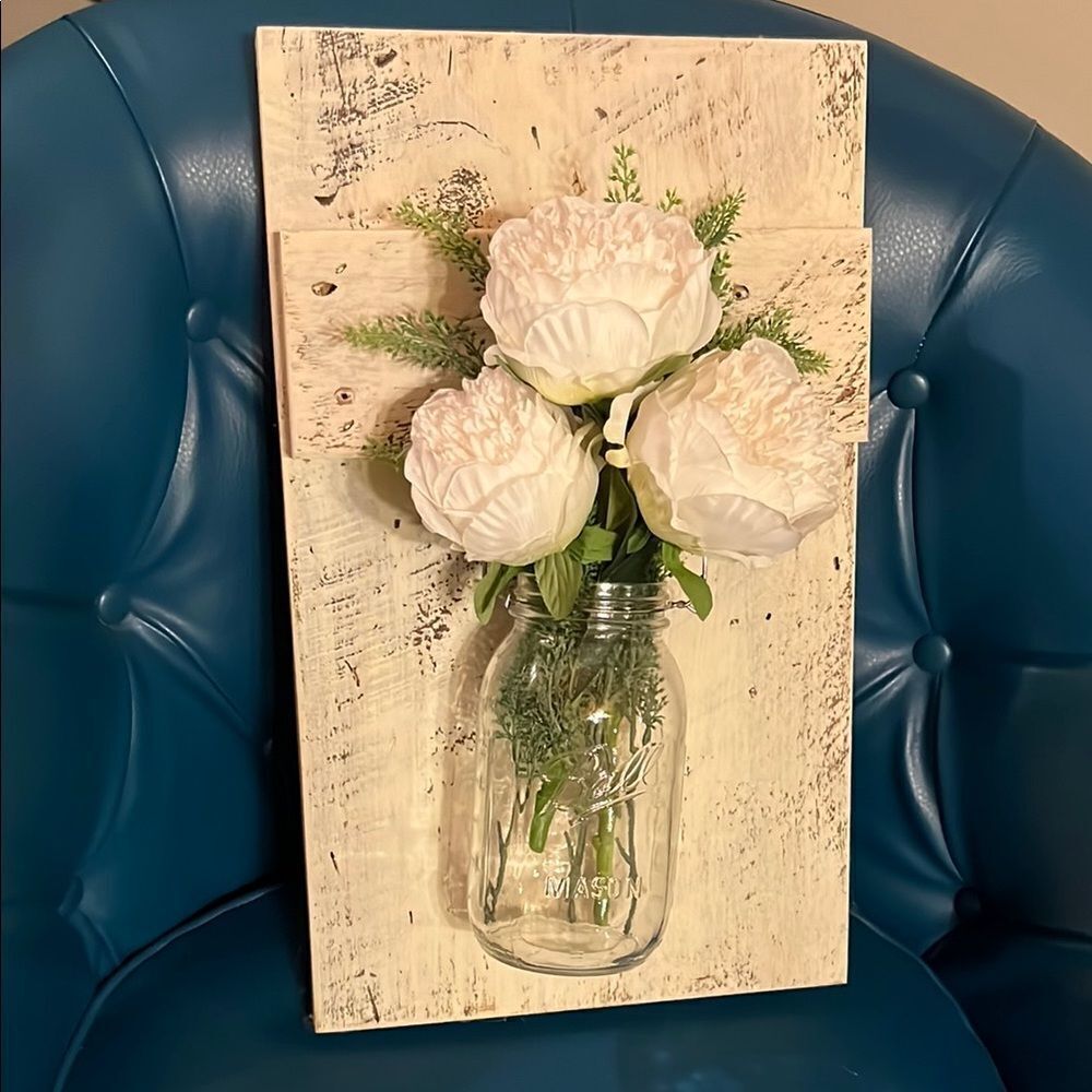 Mason Jar Floral Wall Accent